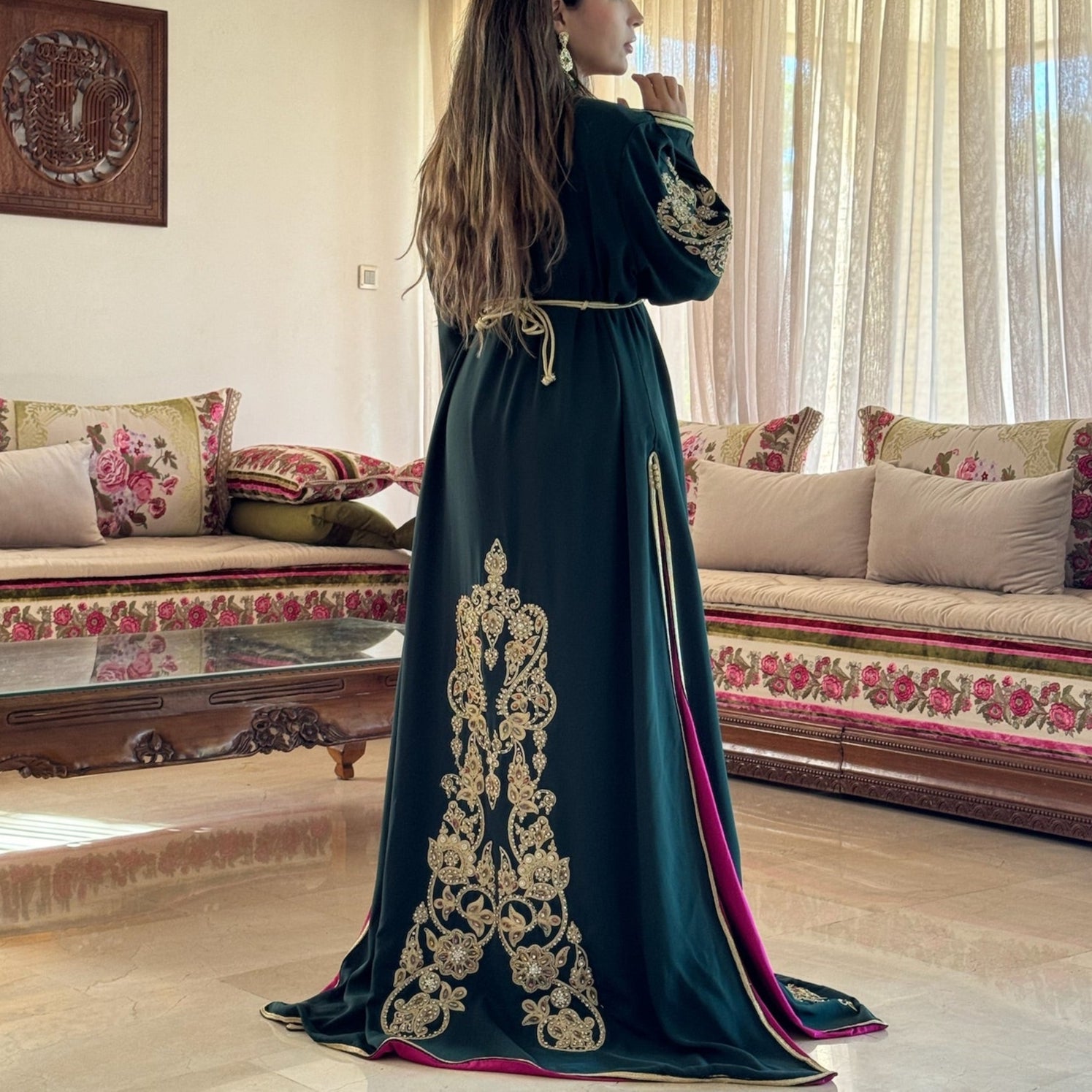 unique vintage emerald & gold sequin burton caftan dress reviews Unique Vintage Emerald & Gold Sequin Burton Caftan Dress